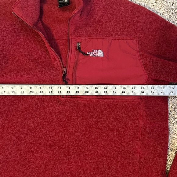 The North Face Classic Cozy Red Fleece 1/2 Zip Pullover Sz L - Picture 15 of 16